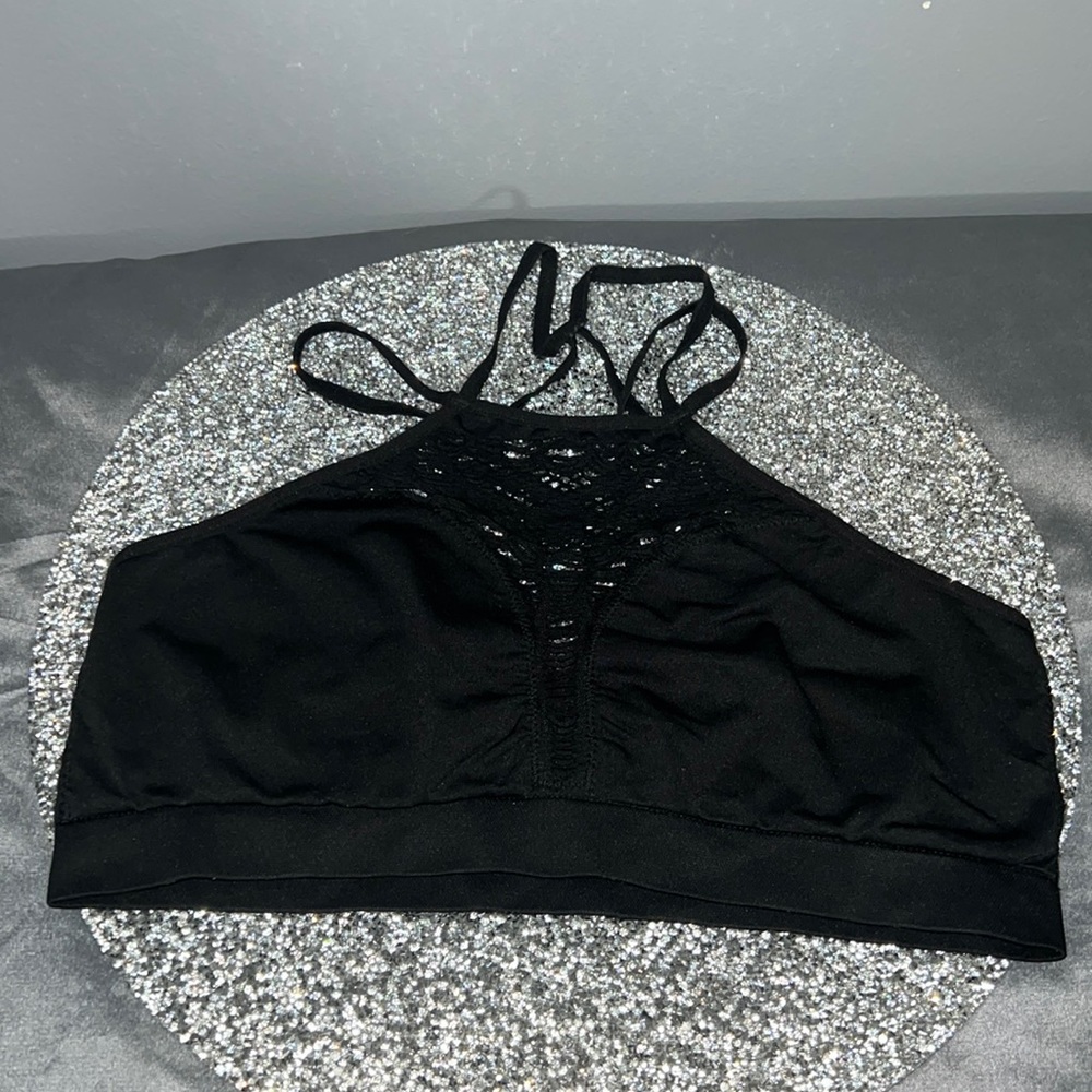 Victoria Secret black strappy bralette size medium.